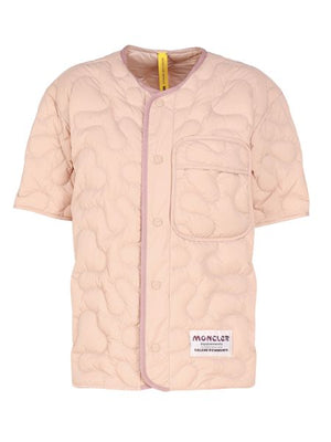 MONCLER GENIUS Stone Colored Raffia Padded Shirt