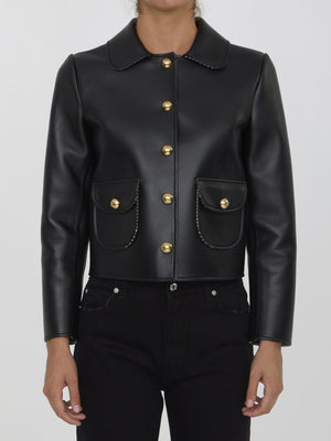 CELINE Elegant Lambskin Jacket with Claudine Collar - Regular Fit