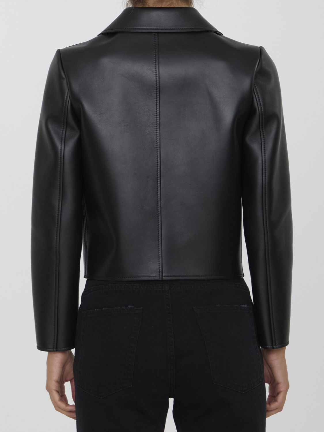 CELINE Elegant Lambskin Jacket with Claudine Collar - Regular Fit