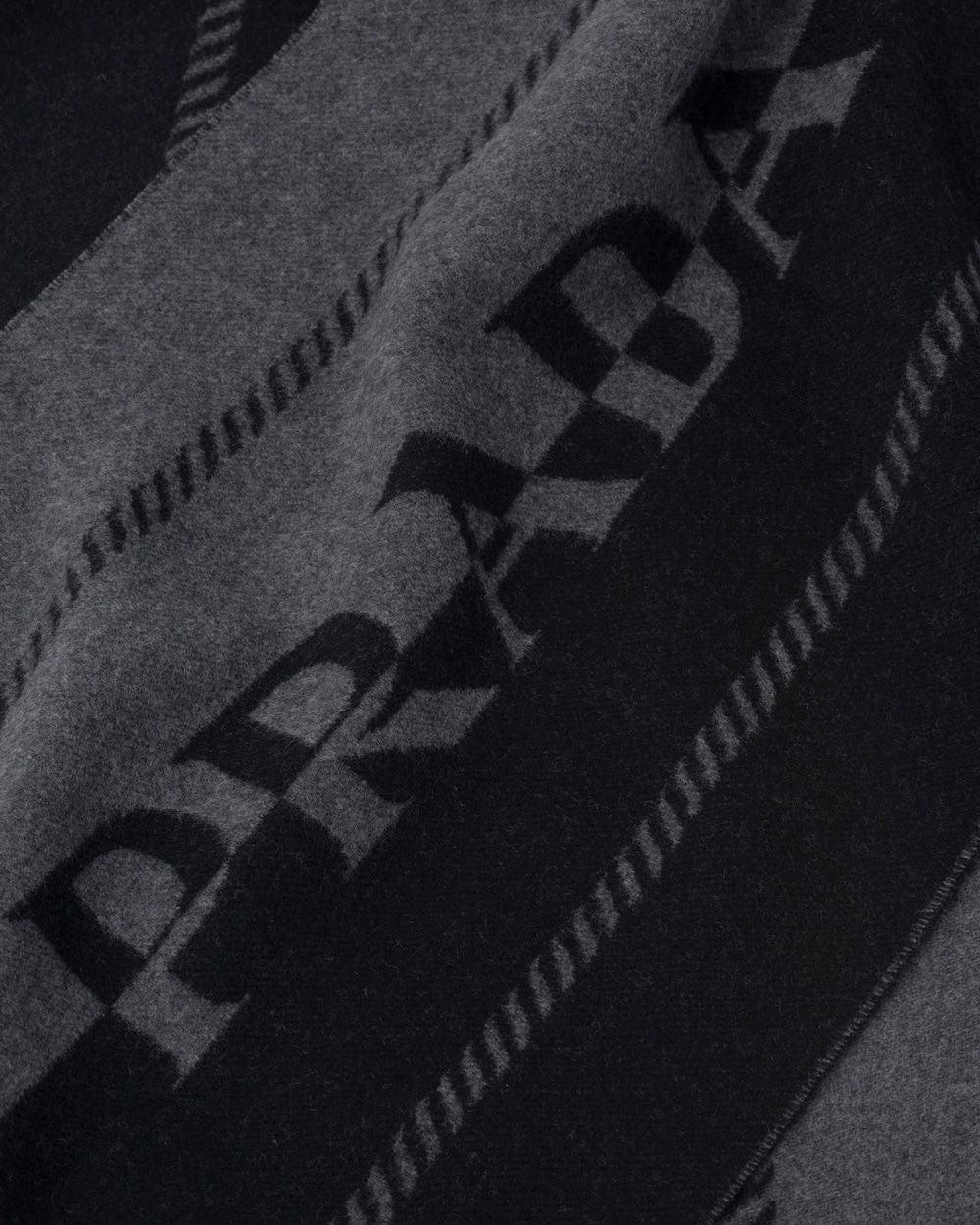 PRADA Mini Wool Scarf with Jacquard Logo - 178CM x 35CM