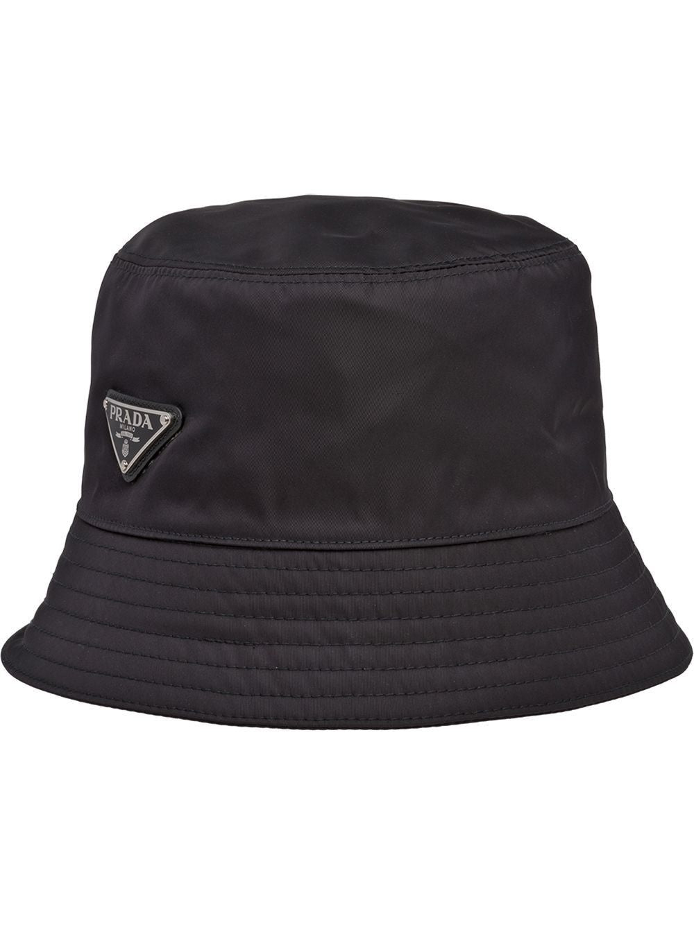 PRADA Trendy Black Bucket Hat for Men - Sustainable Fabric for SS24