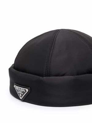 قبعة مبطنة بنايلون للرجال - أسود
