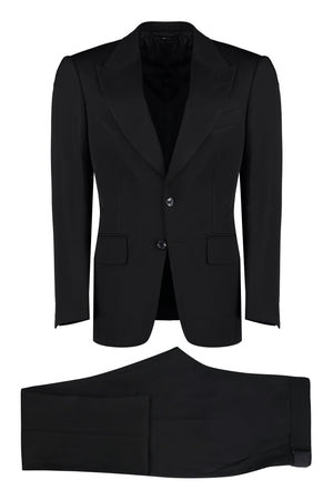 TOM FORD Men's Black Viscose Two-Piece Suit for FW23