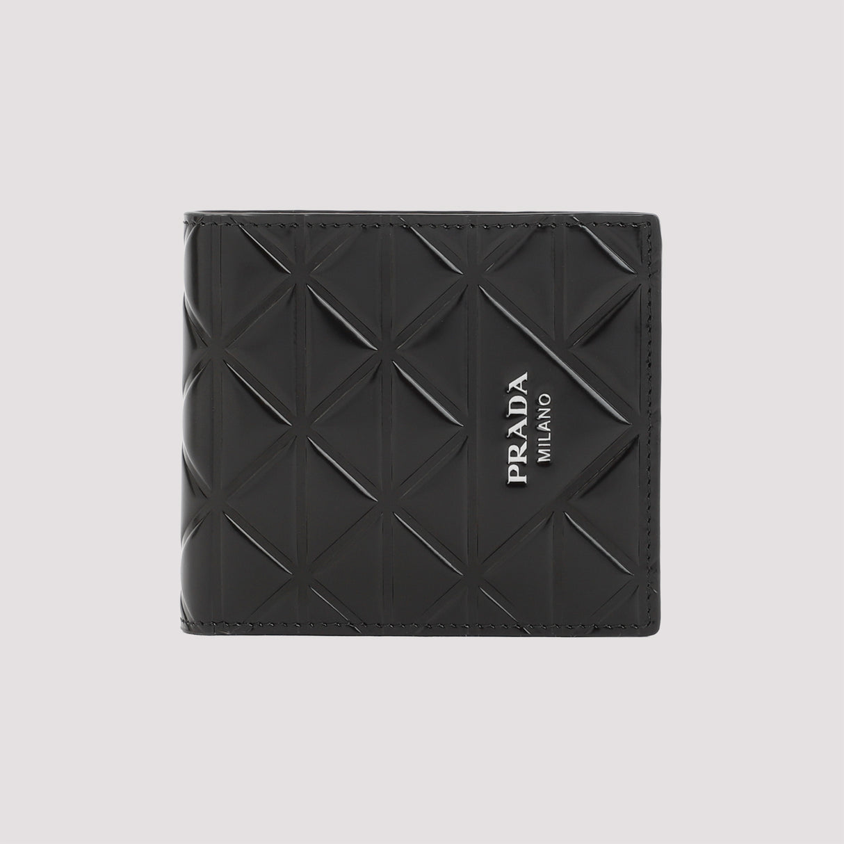 محفظة رجالية أفقية بلون أسود وتصميم مثلثي