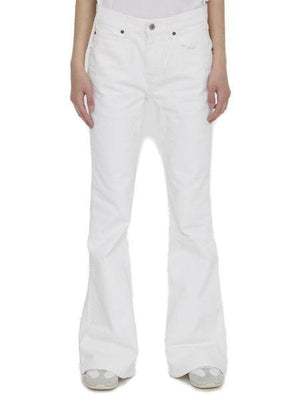 Flared White Denim Jeans for Women