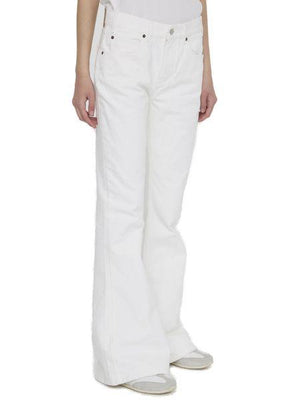 Flared White Denim Jeans for Women