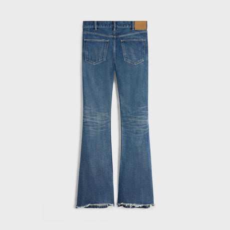 Women's Blue Cotton Flared Jeans for SS24 Season