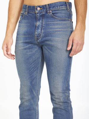 CELINE Low Rise Slim Fit Skinny Jeans in Blue for Men