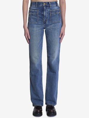 CELINE Women's Mid-Rise Flared-Leg Jeans