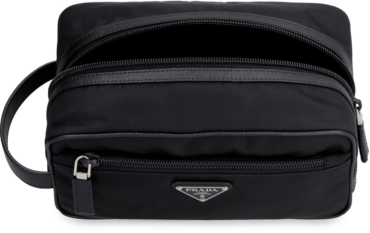 Men's Black Recycled Nylon Beauty Case