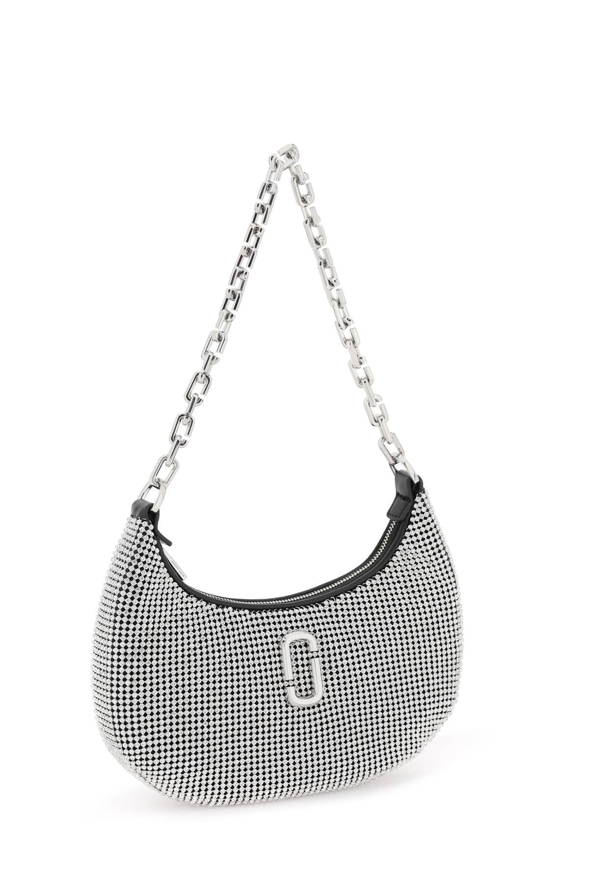 MARC JACOBS Chic Neutral Mini Curve Shoulder Bag with Rhinestone Details for Women