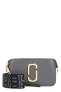 MARC JACOBS Stylish Grey Leather Mini Bag with Adjustable Strap and Gold-Tone Hardware