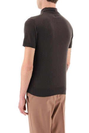 VALENTINO Luxurious Men's Cashmere and Silk Polo Shirt in Brown - SS23 Collection