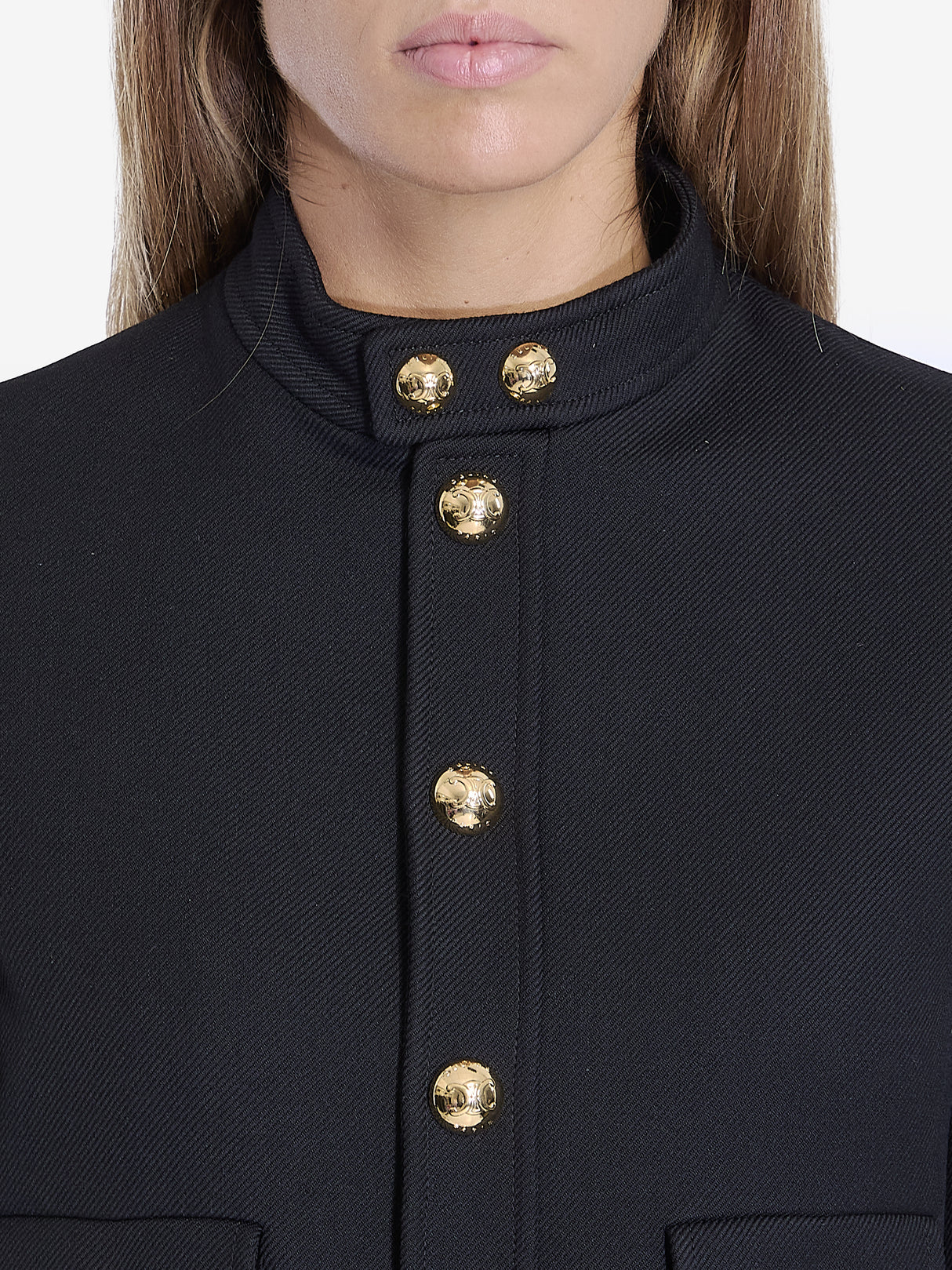 CELINE Classic Black Wool Mini Jacket for Women