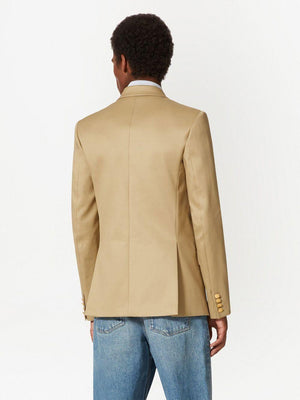 VALENTINO GARAVANI Blue Double-Breasted Blazer with Rear Vents for Men