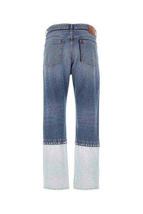 VALENTINO Men's Denim Trousers with Stud Detailing