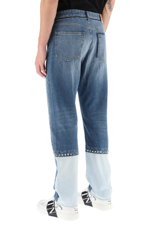 VALENTINO Men's Denim Trousers with Stud Detailing