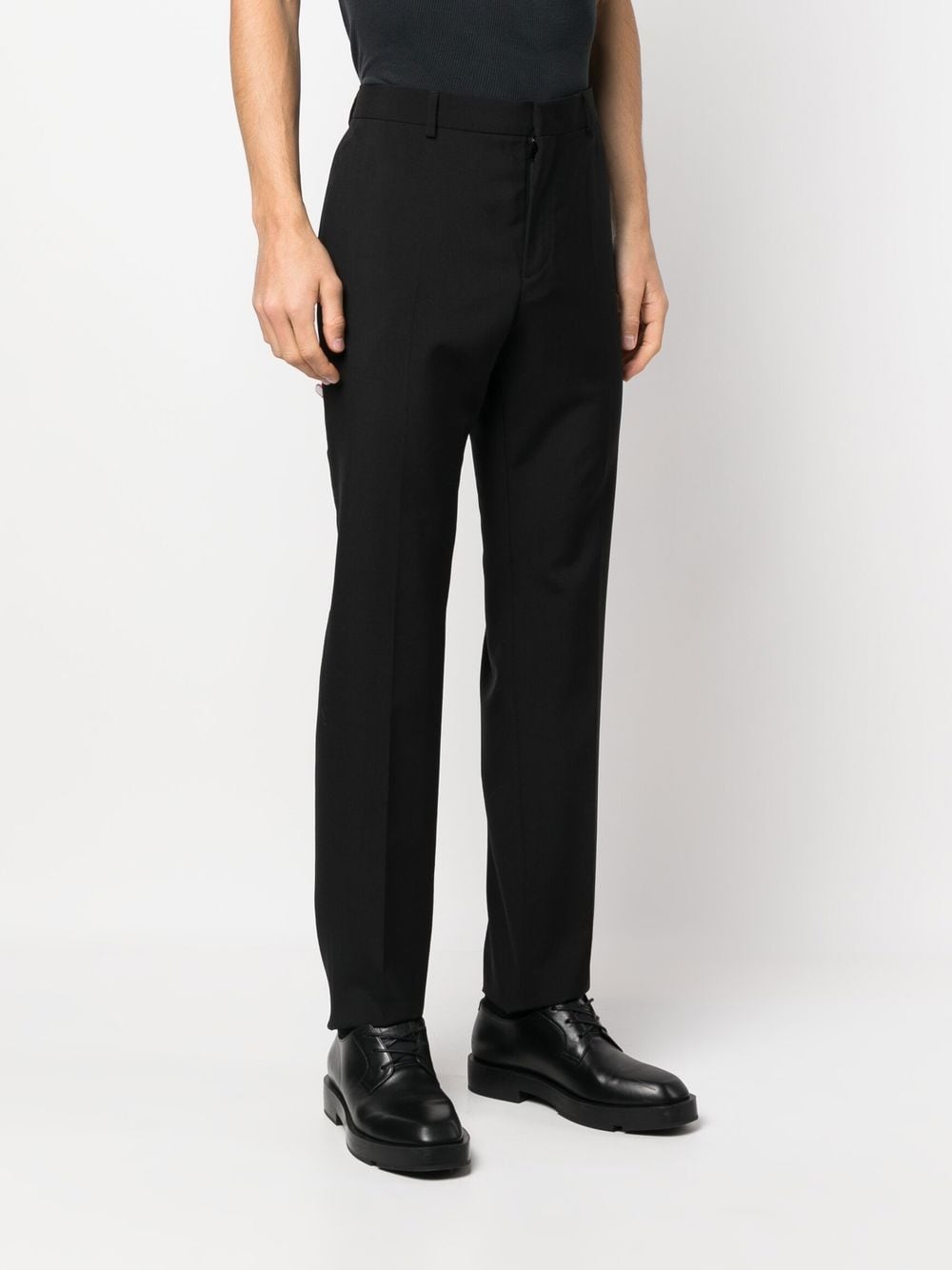 VALENTINO Slim Fit Black Wool Trousers