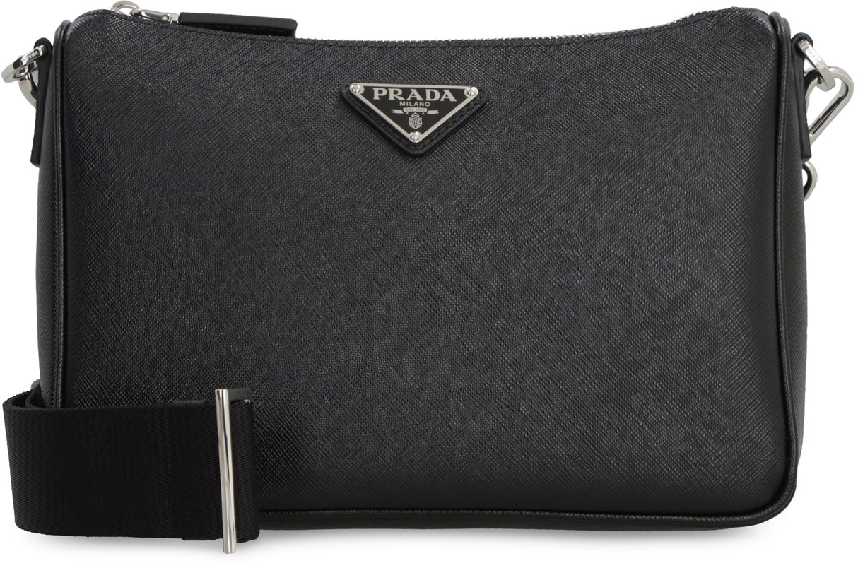 PRADA Black Saffiano Leather Crossbody for Men