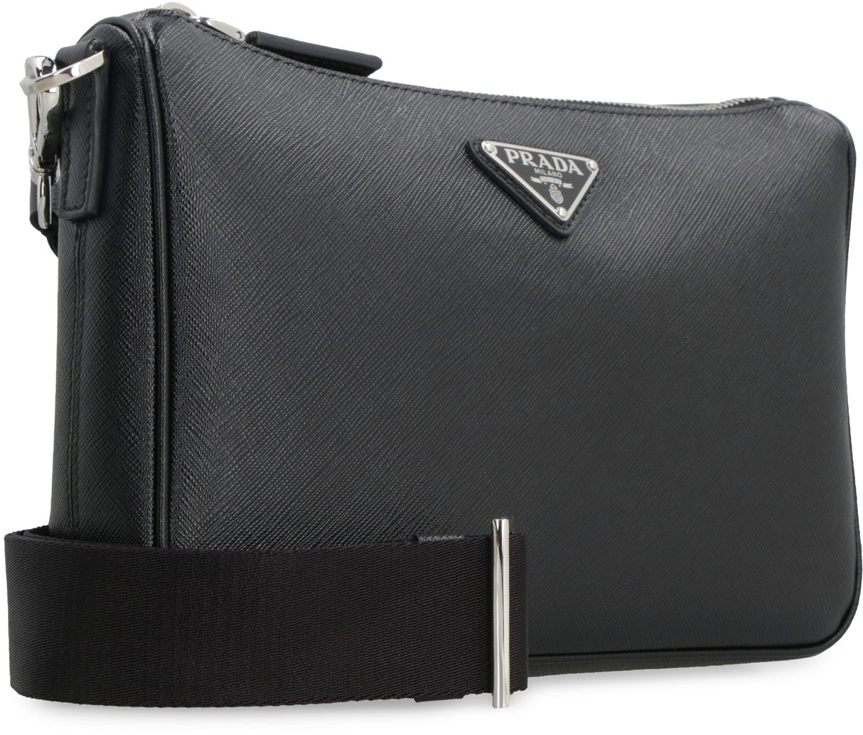 PRADA Black Saffiano Leather Crossbody for Men