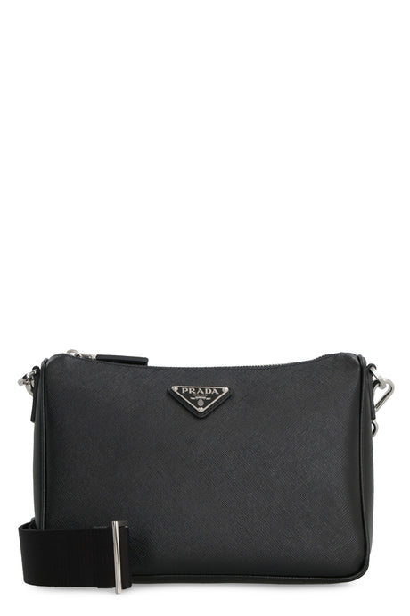 PRADA Sleek Leather Messenger Handbag - 24 CM