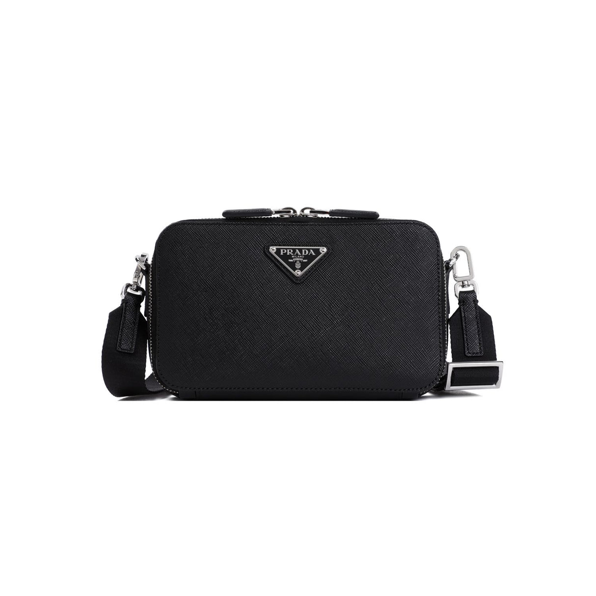 PRADA Sleek Mini Leather Handbag (19x11x3 cm)