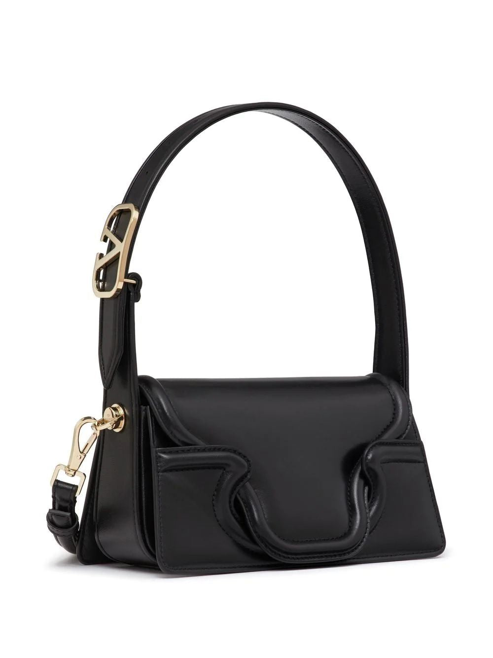 VALENTINO Black Leather Shoulder Handbag for Women: SS23 Collection