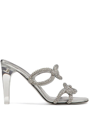 VALENTINO GARAVANI Silver Chain Slide Sandals for Women - SS23 Collection