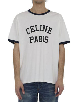قميص سيلين باريس قصير الأكمام الأبيض للرجال