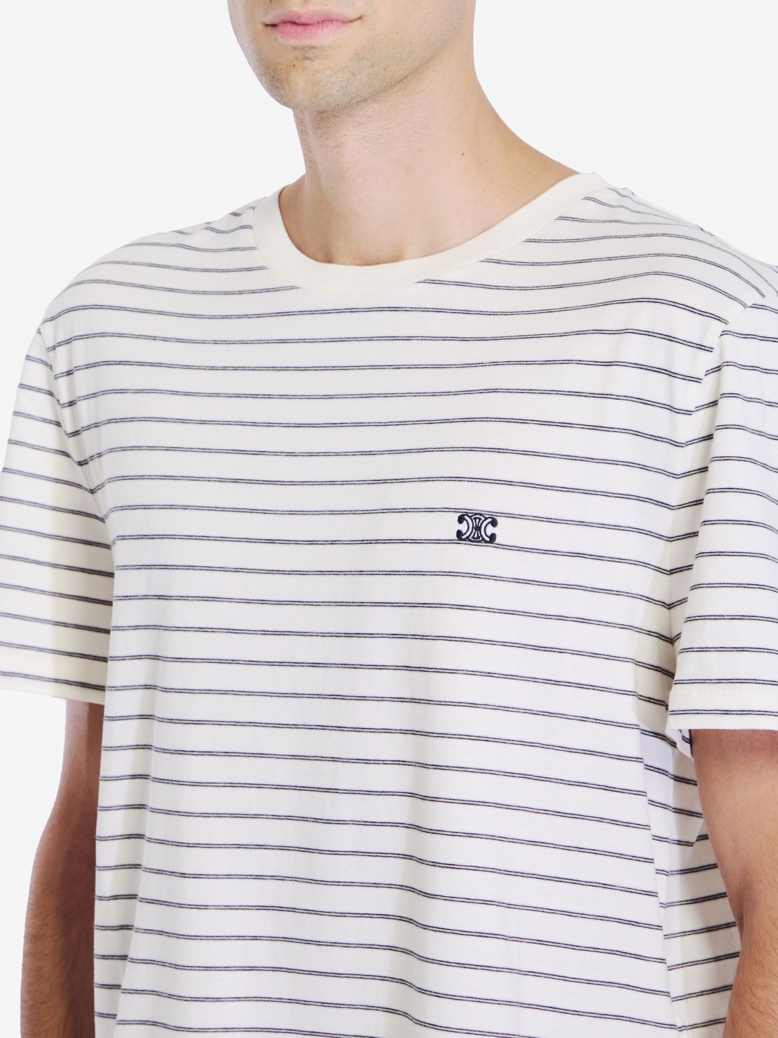 CELINE Triomphe Stripe Crewneck Tee