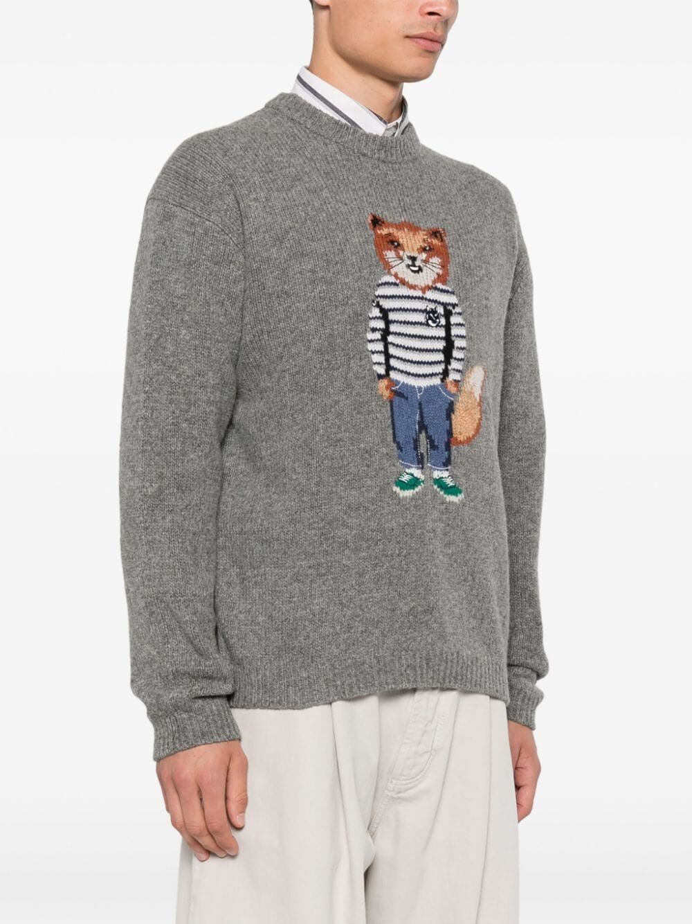 MAISON KITSUNÉ Dressed Fox Intarsia Jumper - Medium Size