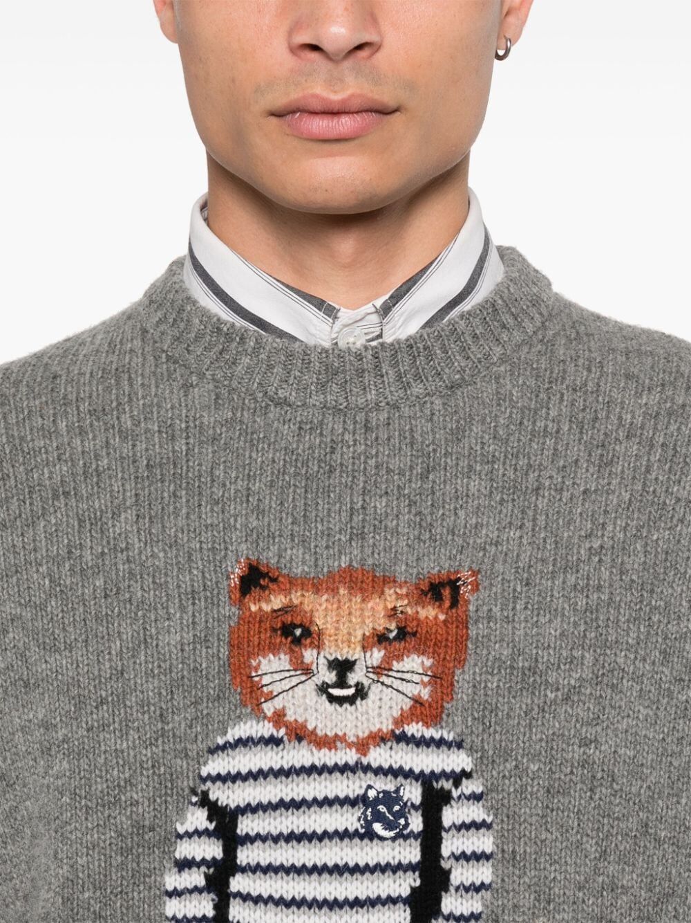 MAISON KITSUNÉ Dressed Fox Intarsia Jumper - Medium Size