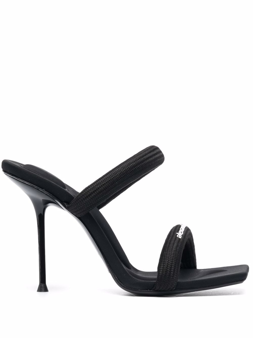 ALEXANDER WANG Julie Logo-Print Leather Sandals - Black