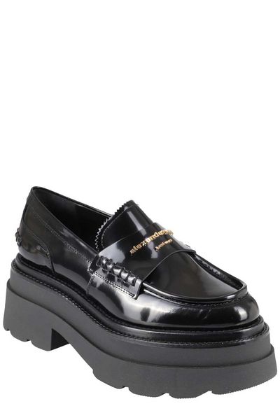 ALEXANDER WANG Carter Leather Loafers with Almond Shaped Toe and 4 cm Platform