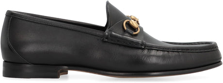 GUCCI Classic Leather Loafer with Gold-Tone Horsebit