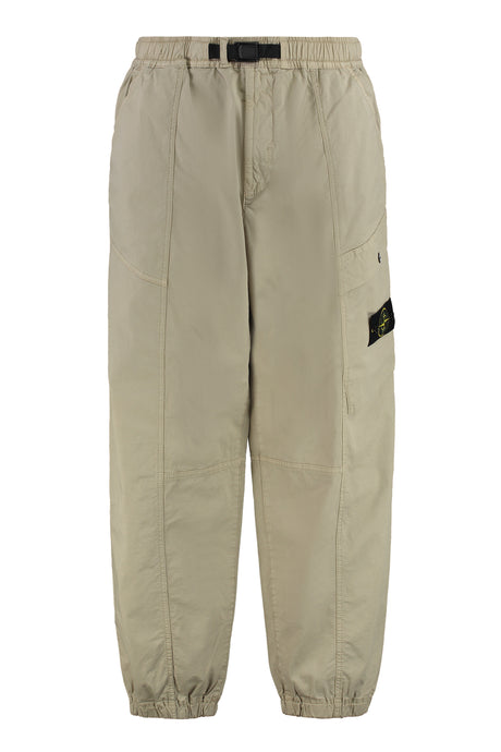 STONE ISLAND Men's Cotton Cargo Trousers with Removable Logo Patch