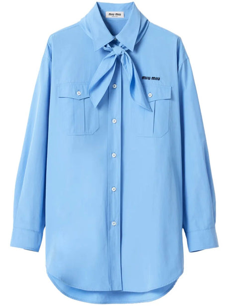 MIUMIU Poplin Shirt with Scarf for Men - SS25