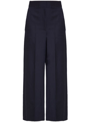 Blue Raffia Striped Pants for Women