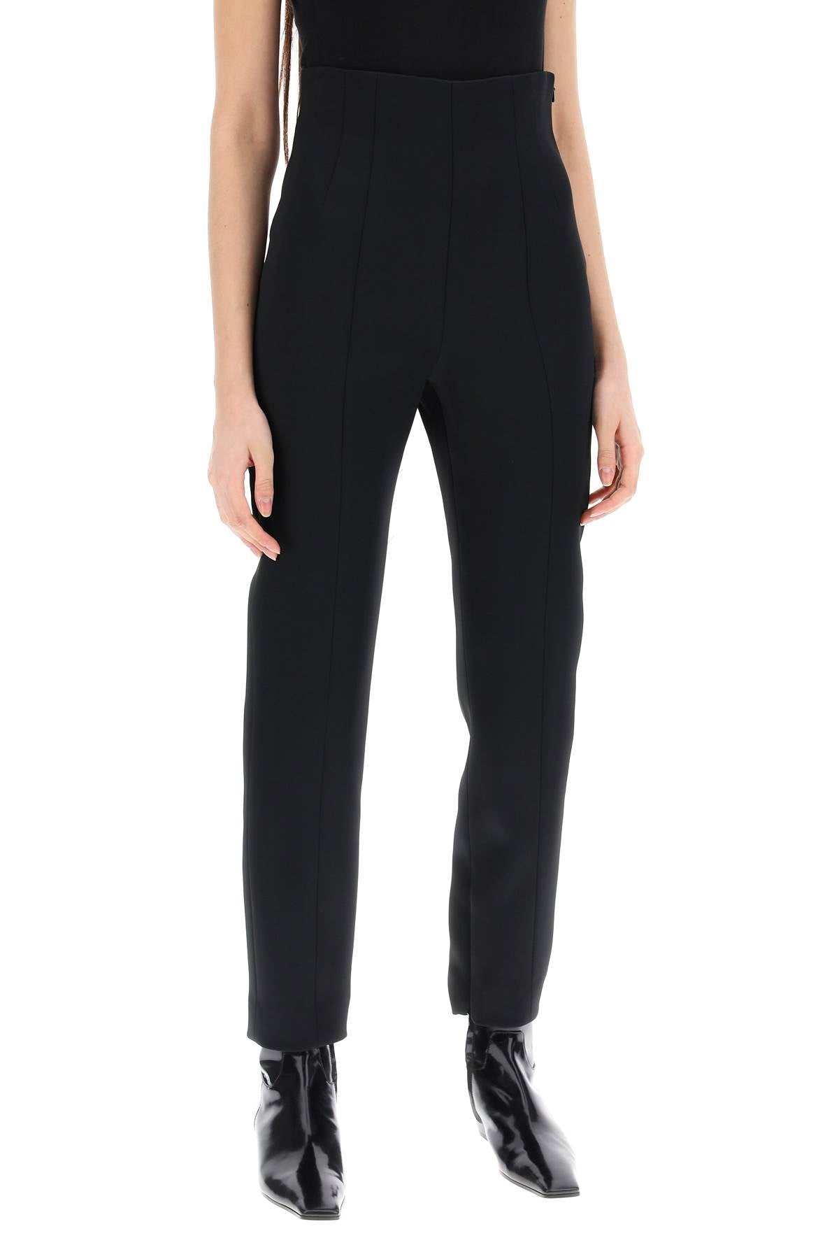 Luxurious Cigarette-Style Black Pants for Women