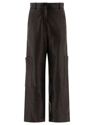 KHAITE Caiton High-Rise Relaxed Leather Pants