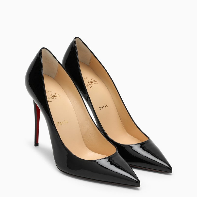 حذاء جلد أسود بكعب رفيع للنساء - مجموعة SS24