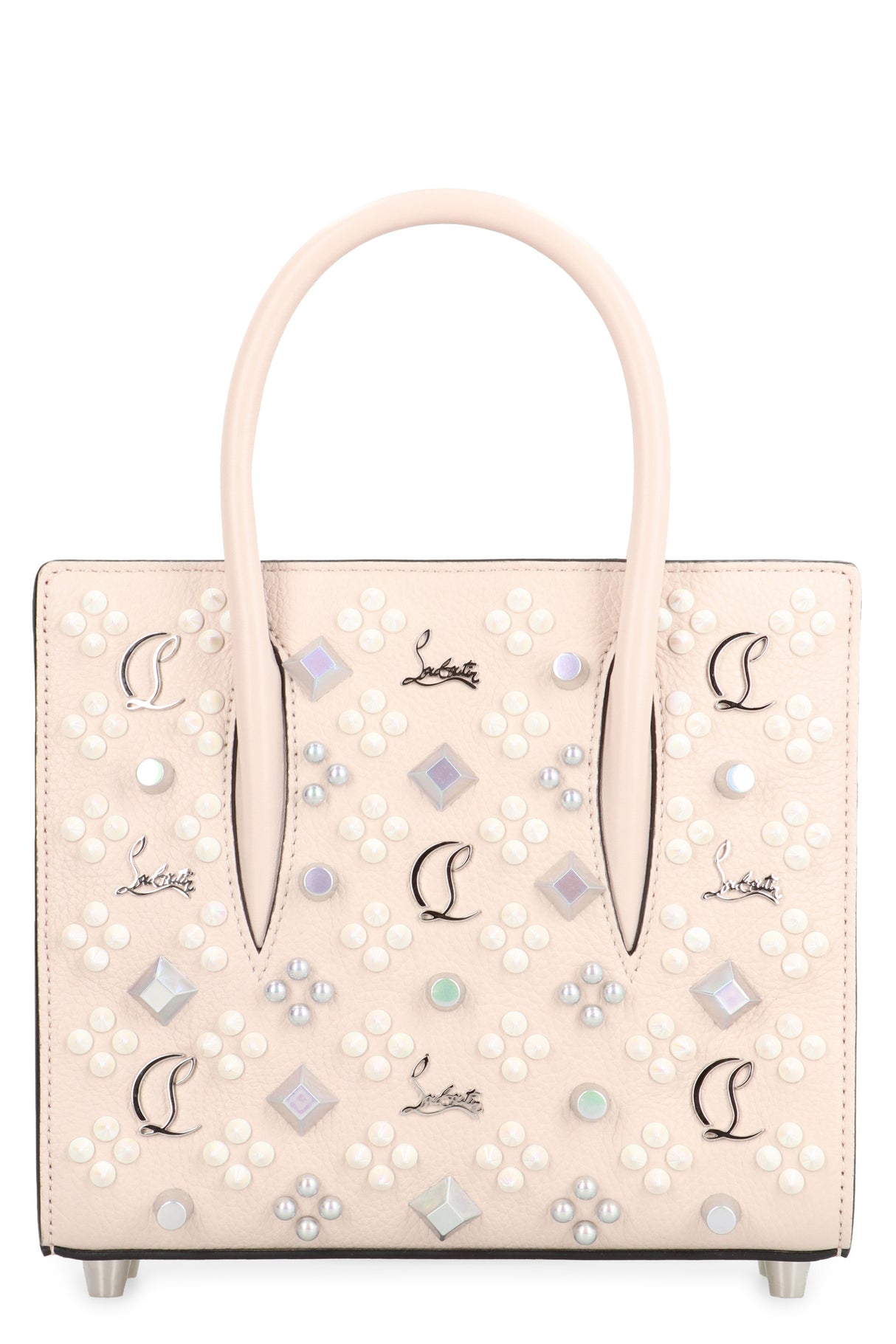 CHRISTIAN LOUBOUTIN Mini Leather Tote Handbag with Decorative Studs