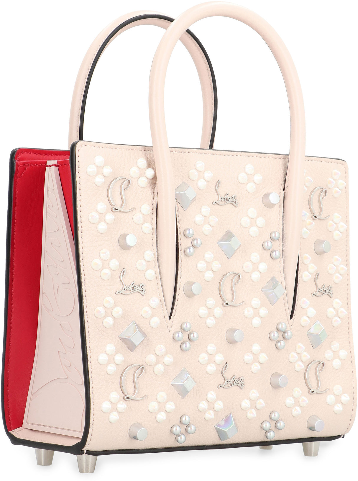 CHRISTIAN LOUBOUTIN Mini Leather Tote Handbag with Decorative Studs