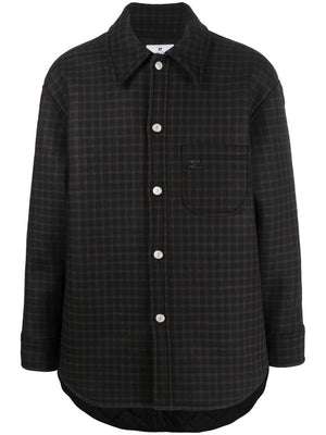 Oversized Black and Chocolate Vichy Wool Men's Shirt for FW22