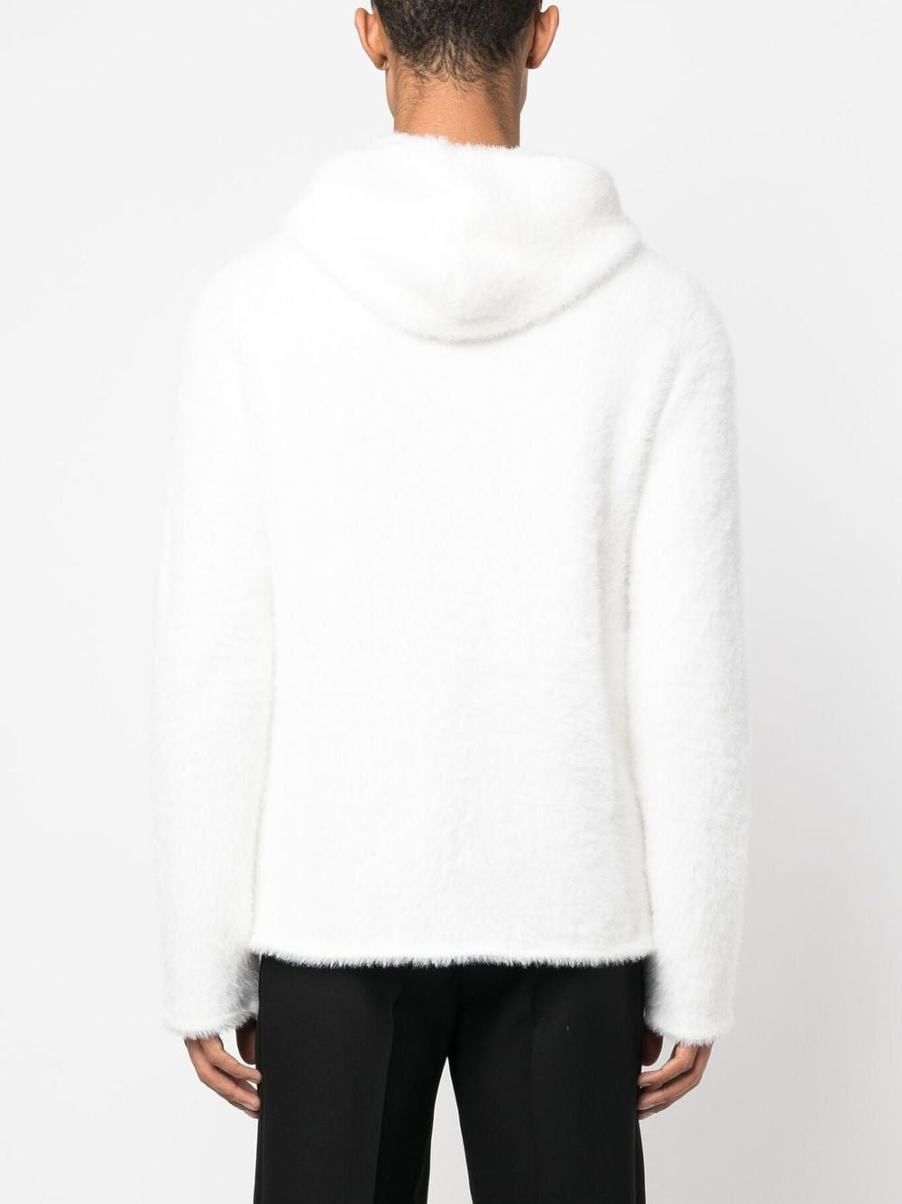 COURREGÈS Men's White Hairy Hoodie for FW23