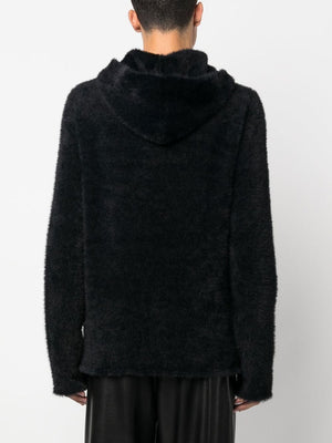 COURREGÈS Faux Fur Embroidered Hoodie for Men - Perfect Addition to Your FW23 Wardrobe