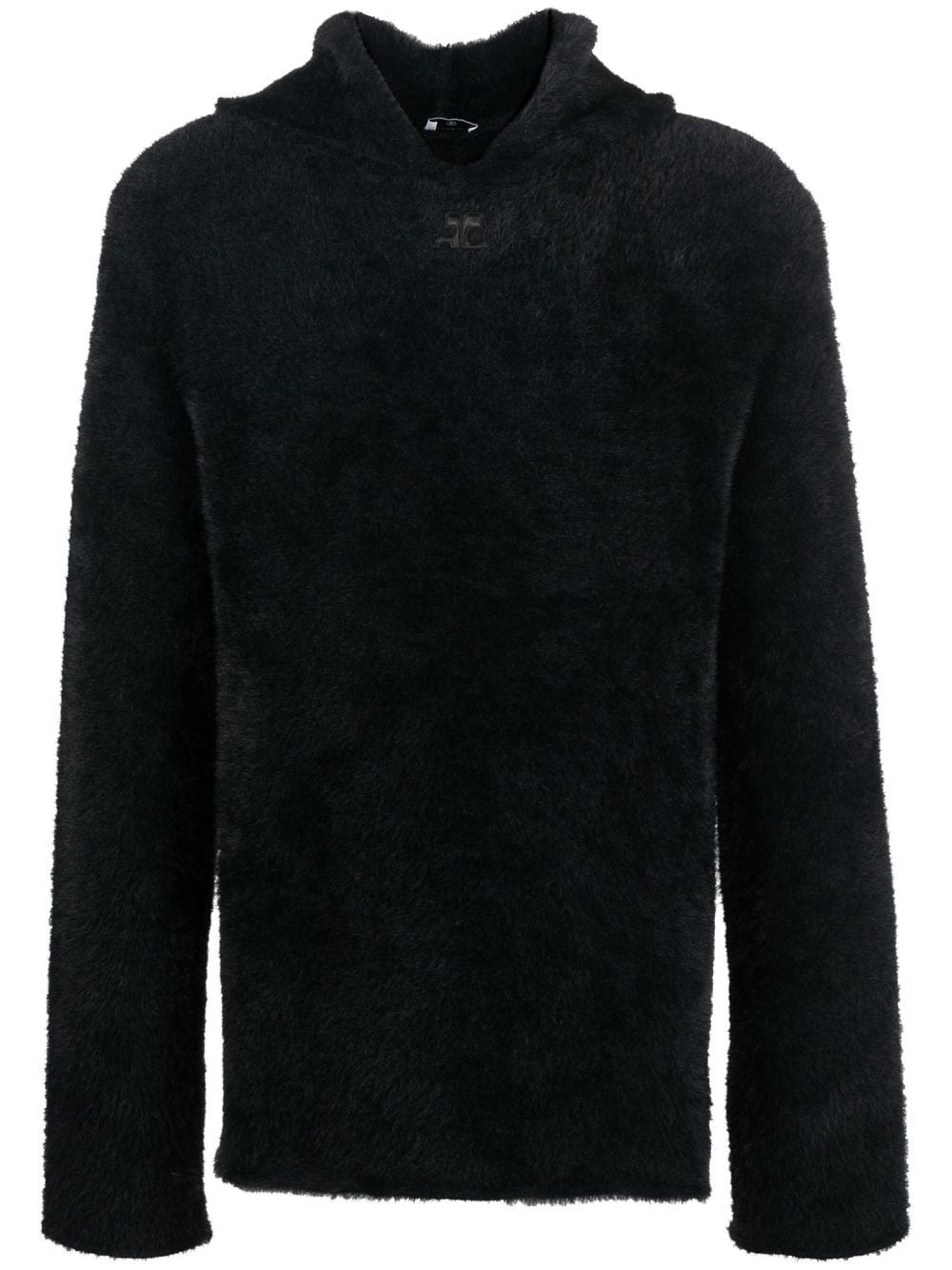 COURREGÈS Faux Fur Embroidered Hoodie for Men - Perfect Addition to Your FW23 Wardrobe