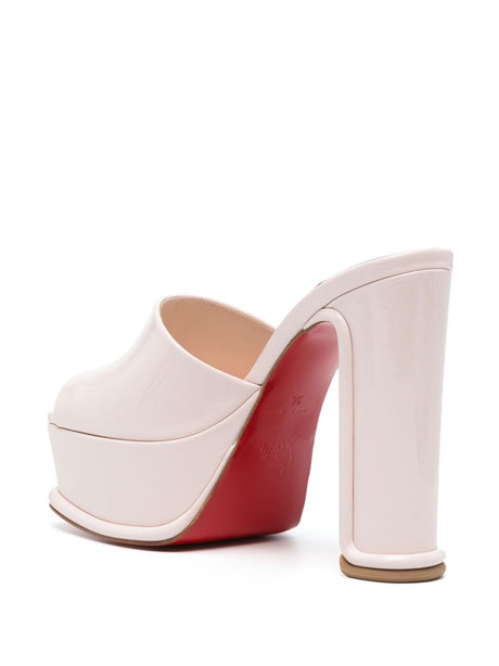 Pink Powder High Heel Sandals with Platform Sole
