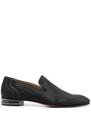Black Dandy Rock Leather Loafers for Men - FW23