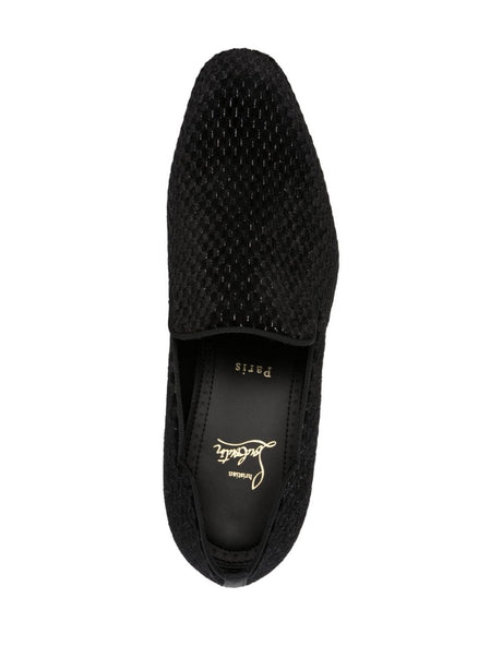 CHRISTIAN LOUBOUTIN Dandy Chic Black Men's Laced Up Shoes - 2024 Summer Collection